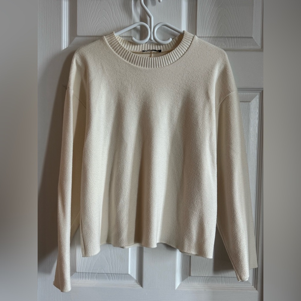Zara Women’s Cream Crew Neck Sweater